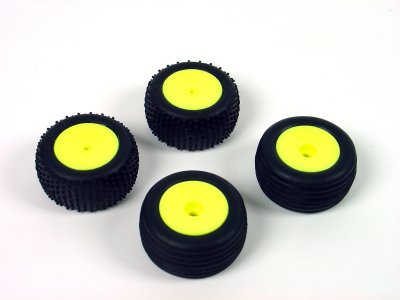 Losi Micro-T Front and Rear Wheels with Tires (4 pcs)