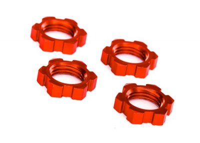 Traxxas Serrated 17 mm Red Aluminum Splined Wheel Nuts - 7758R