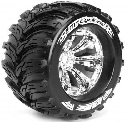 Louise MT-Cyclone Mounted Tires Set on Chrome Wheels, 1/2 Offset, Hex 17mm - LR-T3220CH