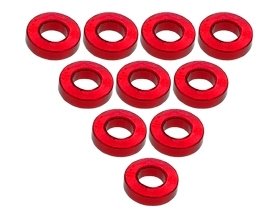 3Racing Red Aluminium M3 Flat Washer 1.5mm 10 Pcs - 3RAC-WF315/RE