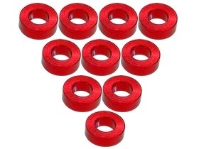 3Racing Red Aluminium M3 Flat Washer 2.0mm 10 Pcs - 3RAC-WF320/RE