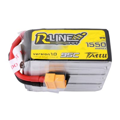 1550mAh Tattu R-Line 95C 6S1P Lipo Battery Pack with XT60 plug for FPV Racing