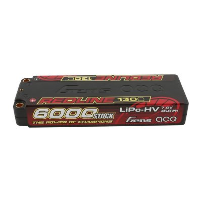 6000mAh Gens Ace RedLine 130C 2S2P 7.6V Hardcase HV LiPo Battery