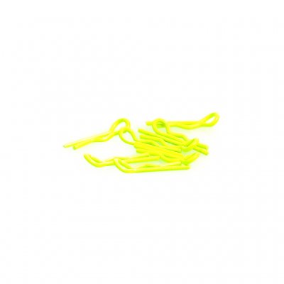 Core RC CR063 - Small Body Clip 1/10 - Fluorescent Yellow - 8 Pcs