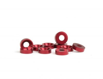 Avid M3 Red Aluminum Countersunk Washer - 10 Pcs