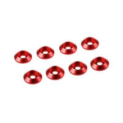 Ultimate UR1521-R - Red Anodized Aluminium Cap Head Washers - 8 Pcs