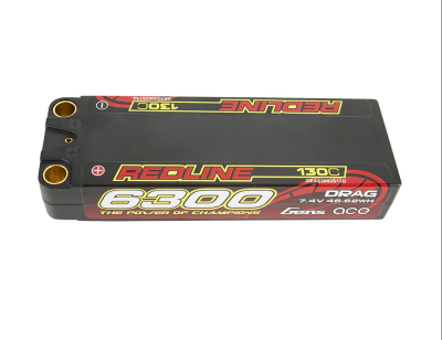 6300mAh Gens Ace RedLine 130C 2S2P 7.4V Hardcase LiPo Battery
