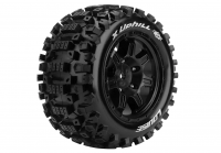 Louise MFT X-UPHILL X-Maxx Mounted Tire Set on Black Wheels , Hex 24mm - L-T3297B
