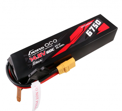 6750mAh Gens Ace G-Tech 60C 4S1P 14.8V LiPo Battery Pack