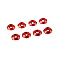 Ultimate UR1521-R - Red Anodized Aluminium Cap Head Washers - 8 Pcs