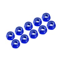 Ultimate UR1502-A - 3mm. Blue Aluminium Nylon Lock Nutt - 10 Pcs