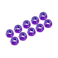 Ultimate UR1502-P - 3mm. Purple Aluminium Nylon Lock Nutt - 10 Pcs