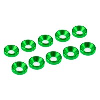 Ultimate UR1501-GR - 3mm Green Aluminium Washer - 10 Pcs