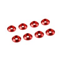 Ultimate UR1521-R - M3 Red Aluminium Cap Head Washer - 8 Pcs